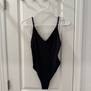 Black Ribbed Bodysuit